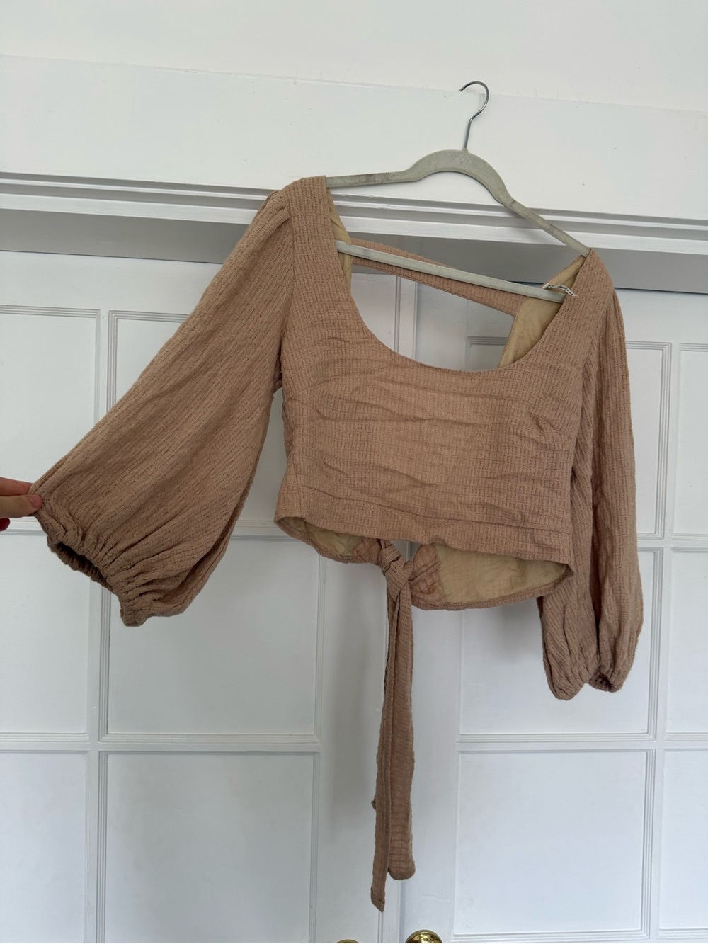 Indikah tie-back cropped blouse